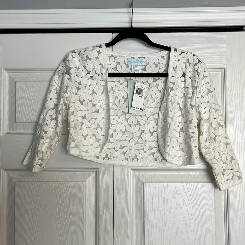 Harrison Morgan off white cropped cardigan-NWT